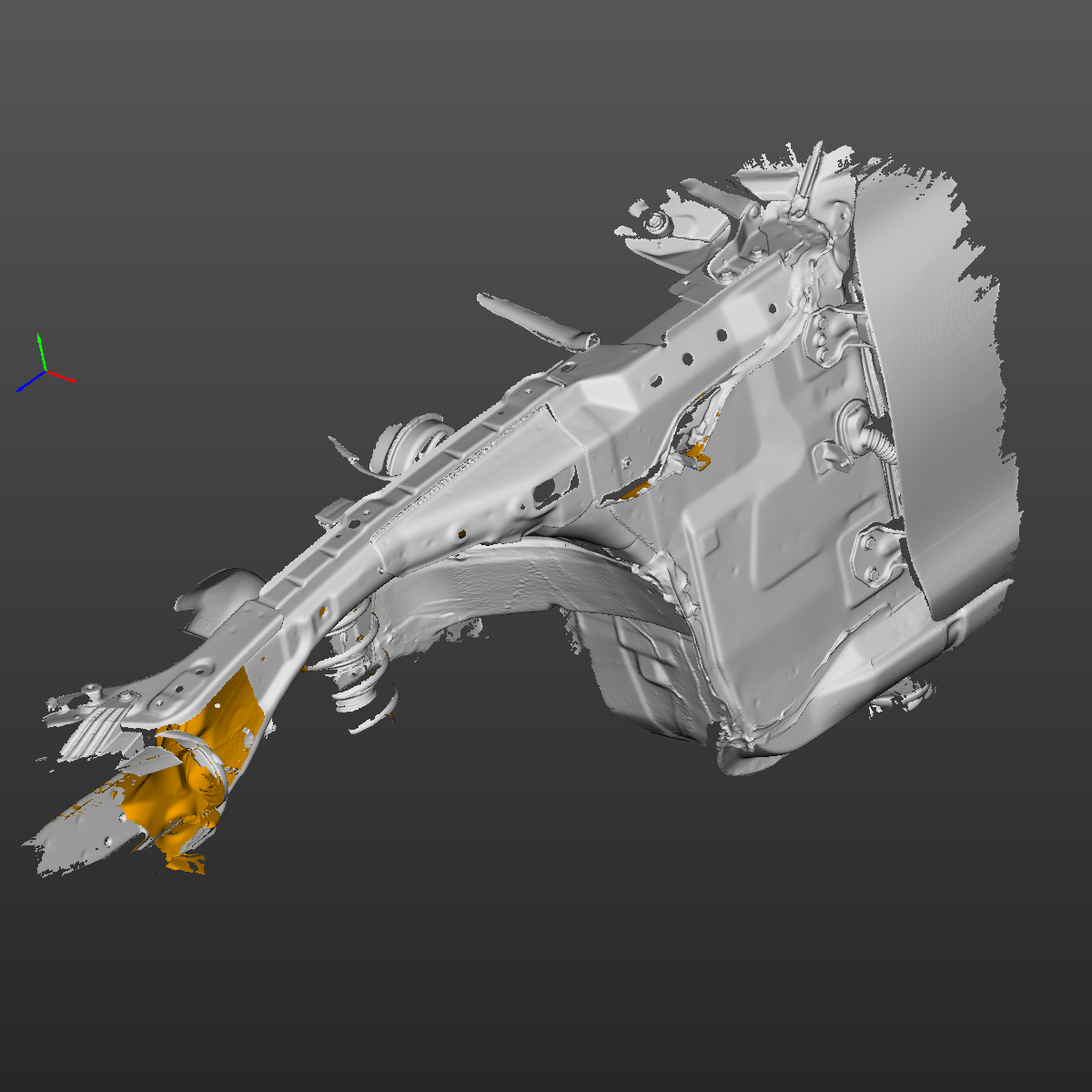 Mazda MX-5 Miata NB front LH fender mounting area 3D Scan STL