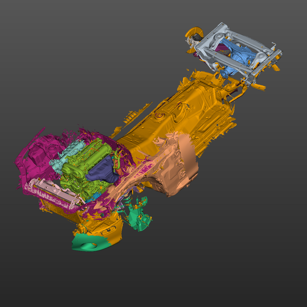 Mazda MX-5 Miata NB multi-part 3D scan assembly of real components