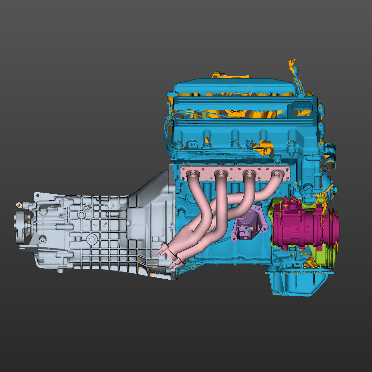 BMW E30 M42 powertrain assembly 3D Scan STL
