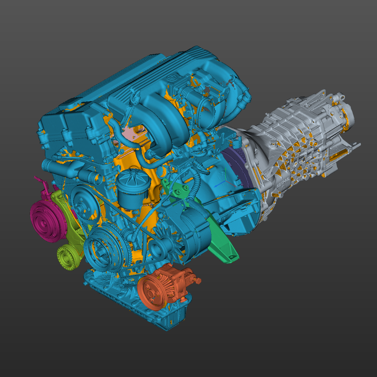 BMW E30 M42 powertrain assembly 3D Scan STL