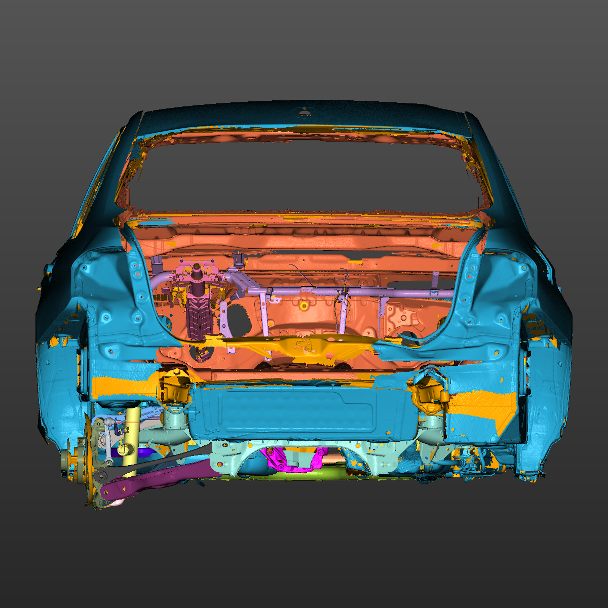 BMW F30 bare body shell and suspension assembly 3D Scan STL