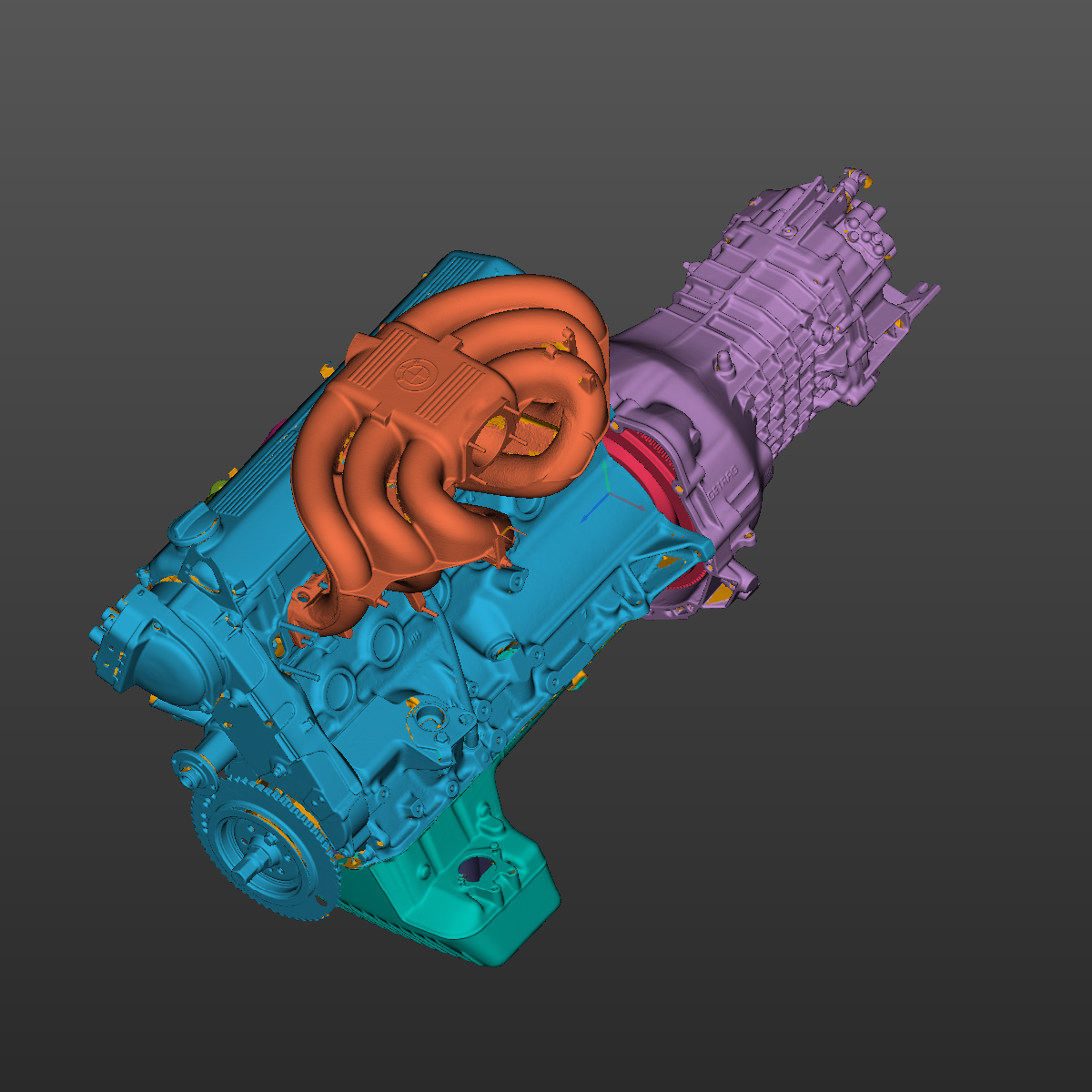 BMW E30(M20) Powertrain assembly 3D Scan STL
