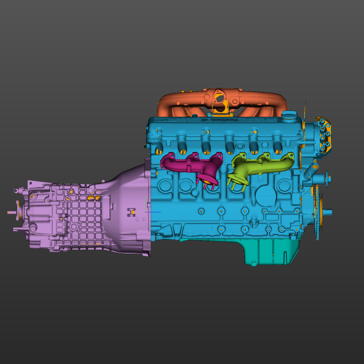 BMW E30(M20) Powertrain assembly 3D Scan STL