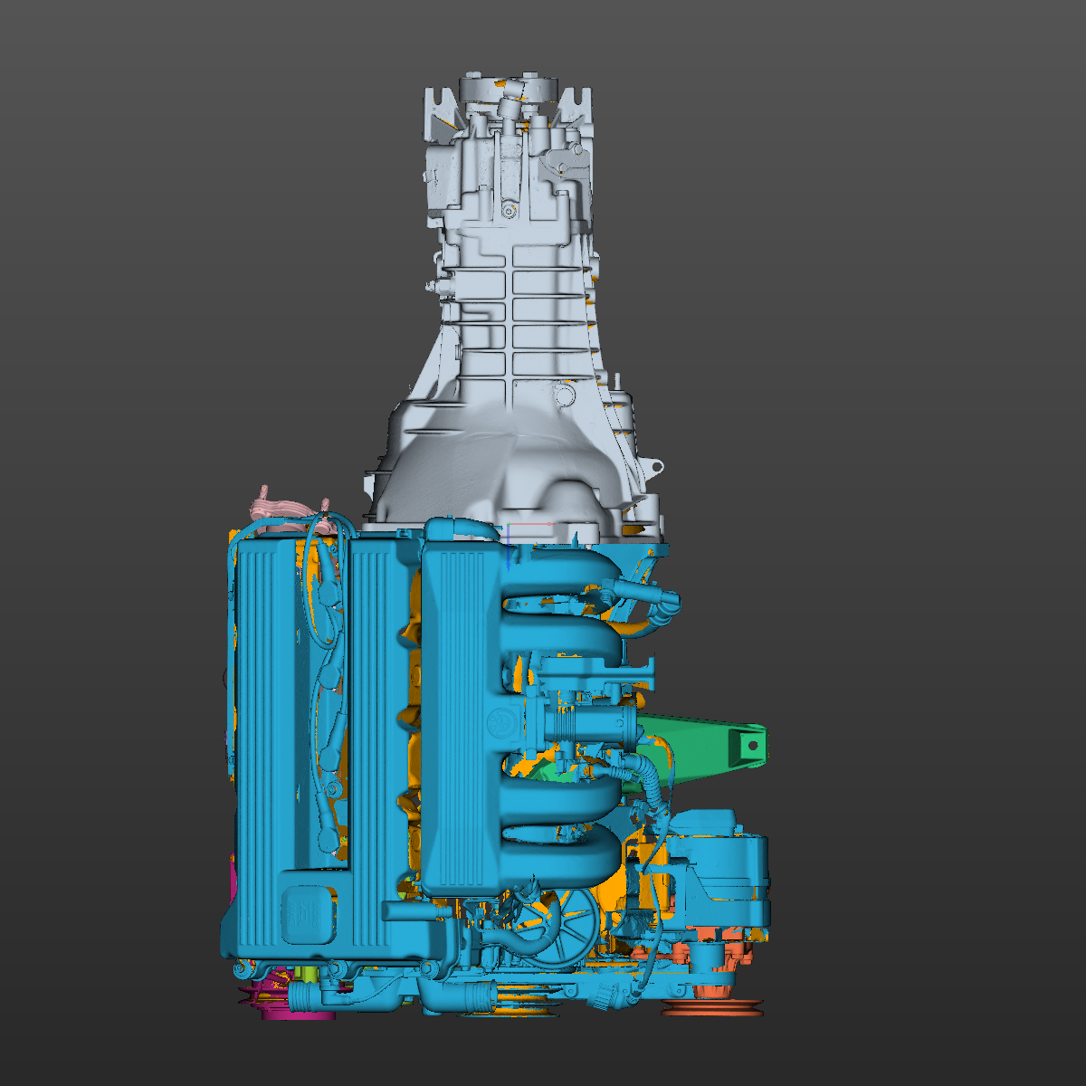 BMW E30 M42 powertrain assembly 3D Scan STL